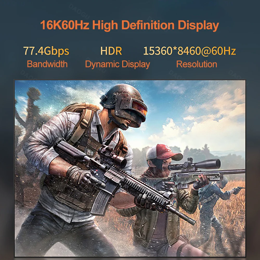 Kabel DisplayPort 2.1 77Gbps 16K 60Hz 3m 2m 1m 0.5m 8K 120Hz HDR Audio 4K Kabel Display Port 3D do monitora komputerowego PC — zdjęcie produktu 2