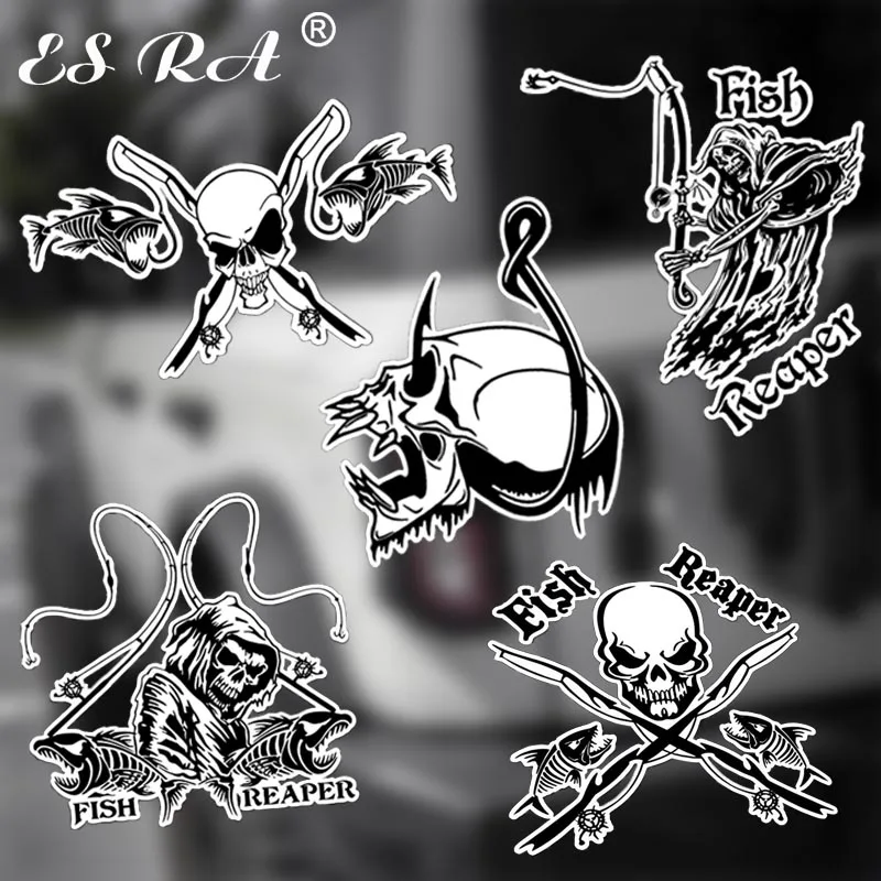 

Outdoor Fishing Horror Skull Decoration Stickers Reflective Stickers Fishing Box Car Body Stickers