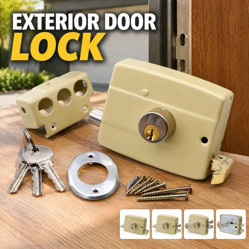 Old Style Surface Mounted Anti-theft Lock Wood Iron Storage Garage Door Universal Household Security Hardware Latch Practical