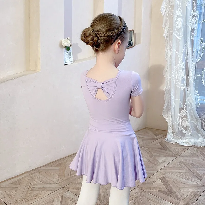 Cotton Dance Dress Ballet Leotard Set For Children Skirt Soft Fabric Stage Training Wear With Little Girls Daily Dancing Costume view 3
