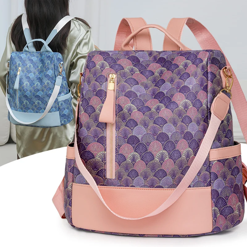 Anti-Diebstahl-Design Damen Rucksack Mode Pu Leder Rucksack Schult aschen für Teenager Mädchen große Kapazität Freizeit Reisetasche