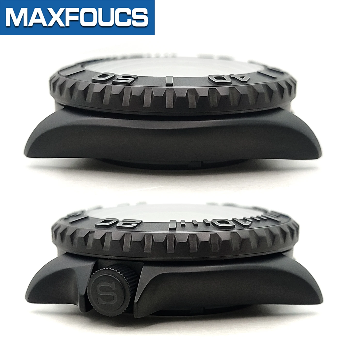 SKX NH 3.8 Schwarzes Mattes Uhrengehäuse-Set 4-Uhr-Position Edelstahl-Finish MOD NH36 Einsatz Saphirglas Kapitelring Kundenspezifische Teile – Detail 6