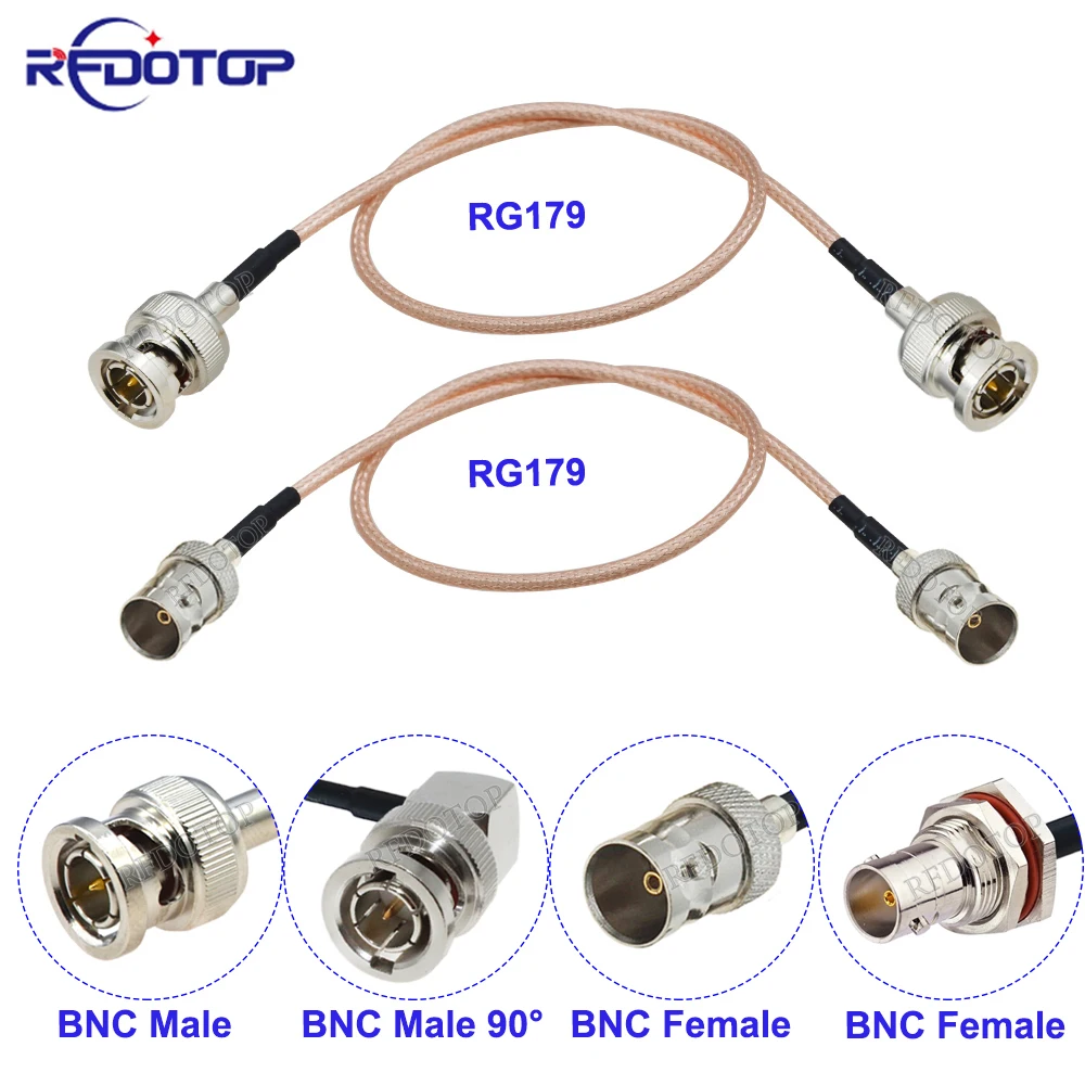 RG-179 BNC Male Plug to BNC Female Jack Connector 75 Ohm RG179 Coaxial Cable for Video Camera SDI Camcorder HD-SDI/3G-SDI/4K/8K