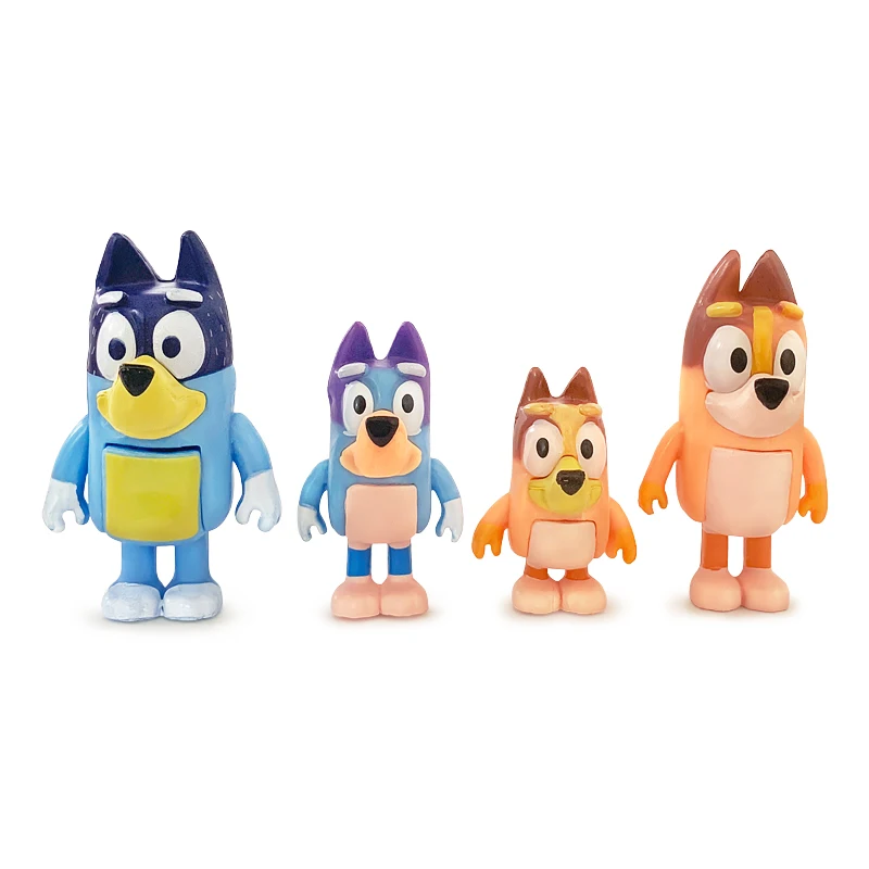 Bingo And Bluey Family Series Anime Action Figure Model Cute Mini PVC Dolls Ornaments Kids Birthday Decoration Toys Gift