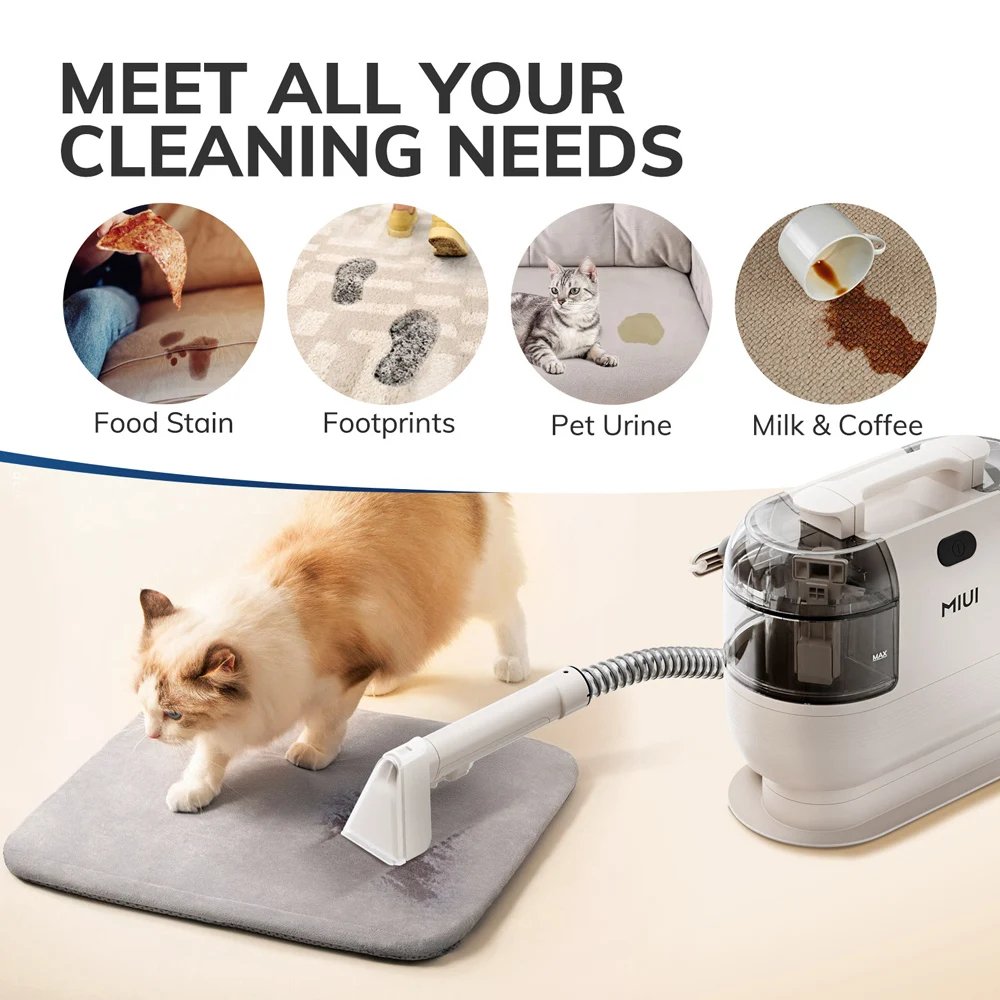 MIUI Portable Carpet Cleaner Upholstery Cleaner Machine Multi-Purpose Deep-Cleaning Shampooer for Home Pet Car