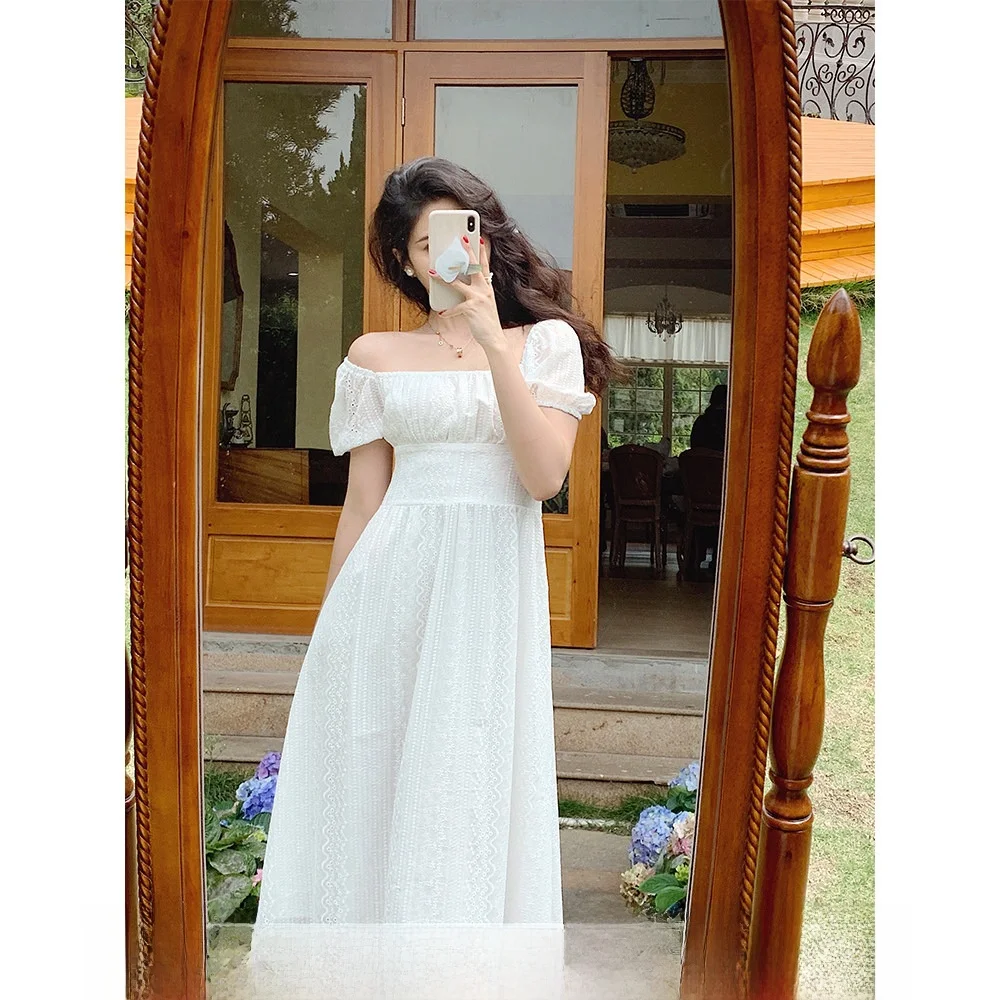 

Taiyang323 Evening 20 Gentle Ele Waist-Cinching Slimming Embroidered Dr High Waist A-Line Long Skirt ort Sve