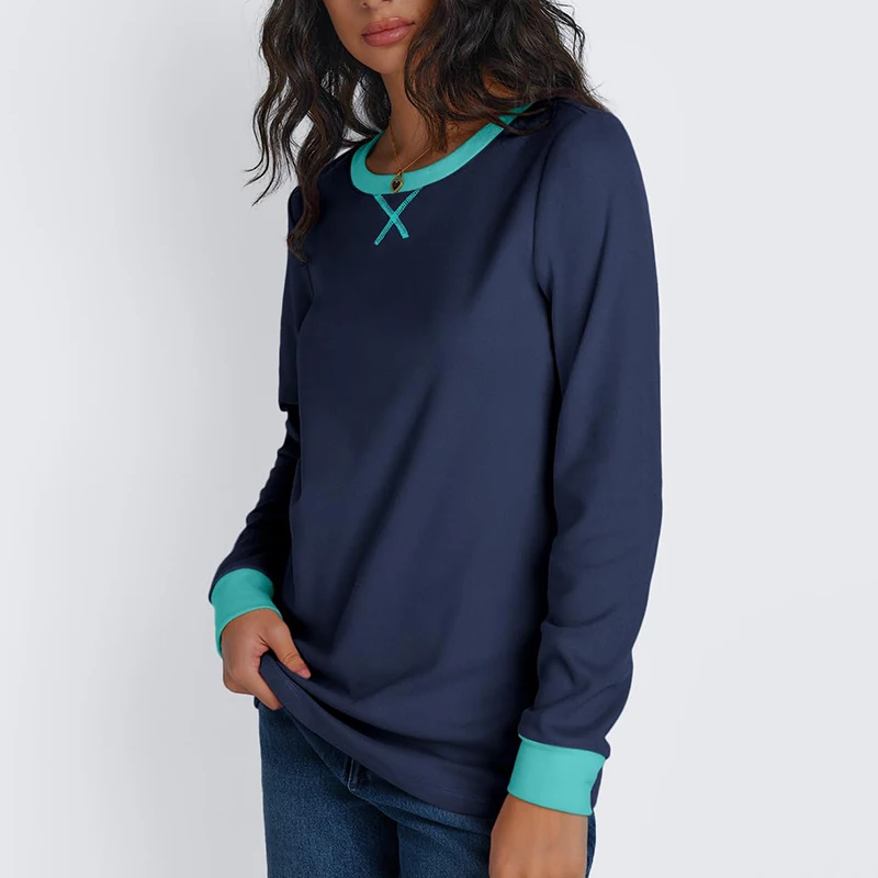 Cozy Comfortable Long Sleeve Pullover Tops For Women Fall Winter Casual Loose Fit Fashion Street Pullover Sweatshirt