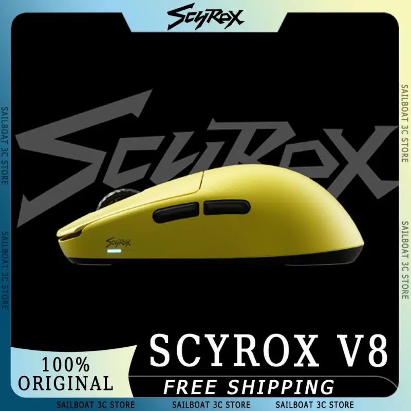 

Scyrox V8 Wireless Mouse 8K 2Mode Paw3950 Nordic 52840 Low Latency Ultra Lightweight DPI Adjustable Custom Office Gaming Mouse