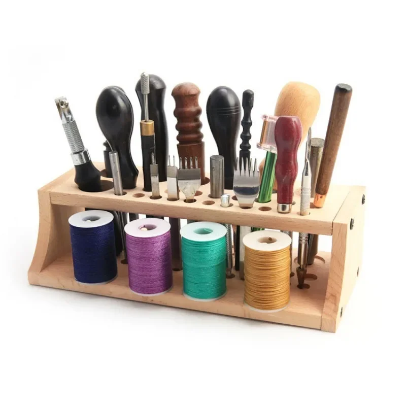 DIY Assembly Tool Rack Leather Tool Table Tool Rack Leather Tool Printing Wax Line Storage Box Rack Solid Wood Tool Storage Box