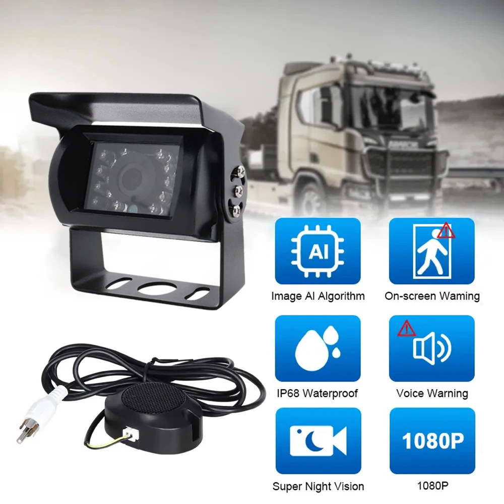 1080P Wired Single IP69 Camera System with 7 Inch AHD Monitor 2 Channel for Car Truck SUV and Van Car Reversing Aid