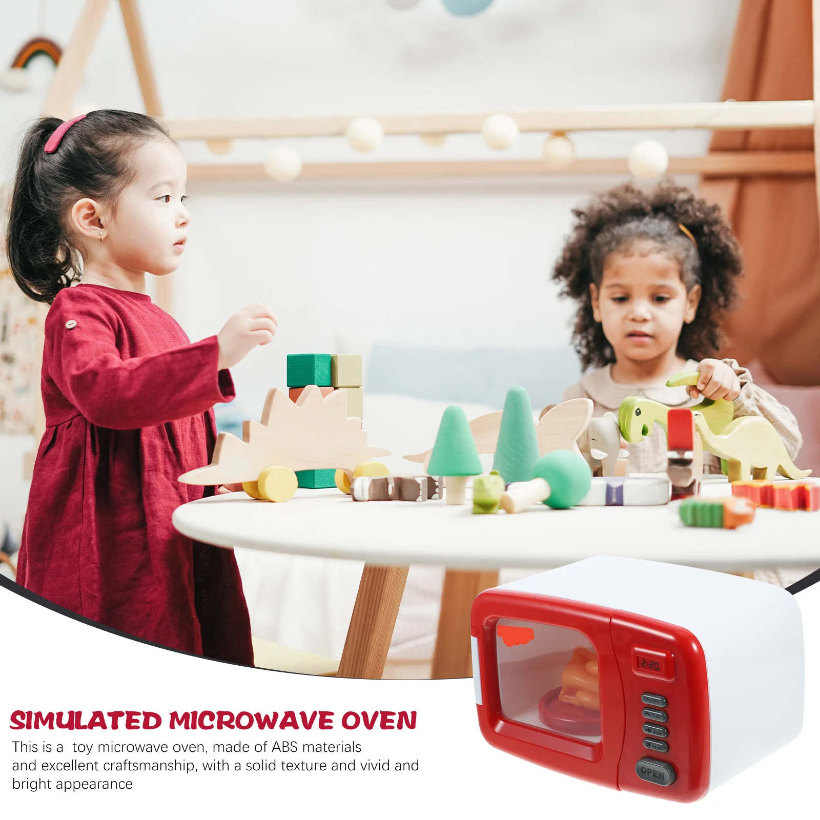 

Simulation Microwave Oven Toy ABS Material Creative Design Educational Children Plaything Miniature Home Appliance Decor
