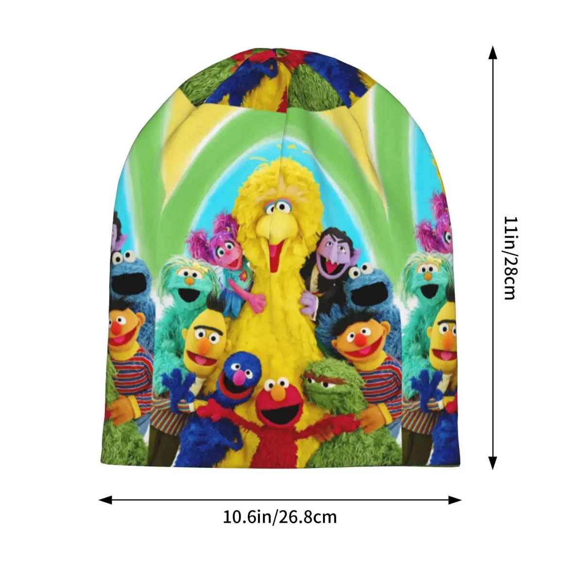 Sesame Street Cartoon Skullies Beanies Hat Big Bird Goth Unisex Outdoor Cap Warm Head Wrap Bonnet Hats