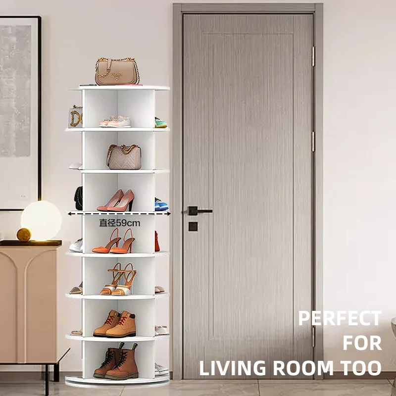Creative ornament multi-layer 360-degree rotating shoe rack floor bag cloakroom display rack living room home shelf