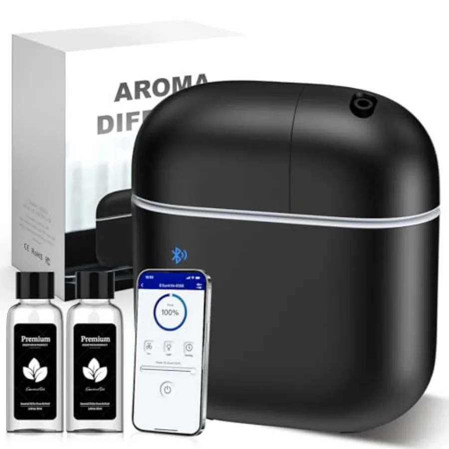 

Hotel Scent Diffuser Kit for Home Includes 2 Premium Oils Waterless Essential Oil Aromatherapy Diffuser Cover 3500 Sq.ft. App C