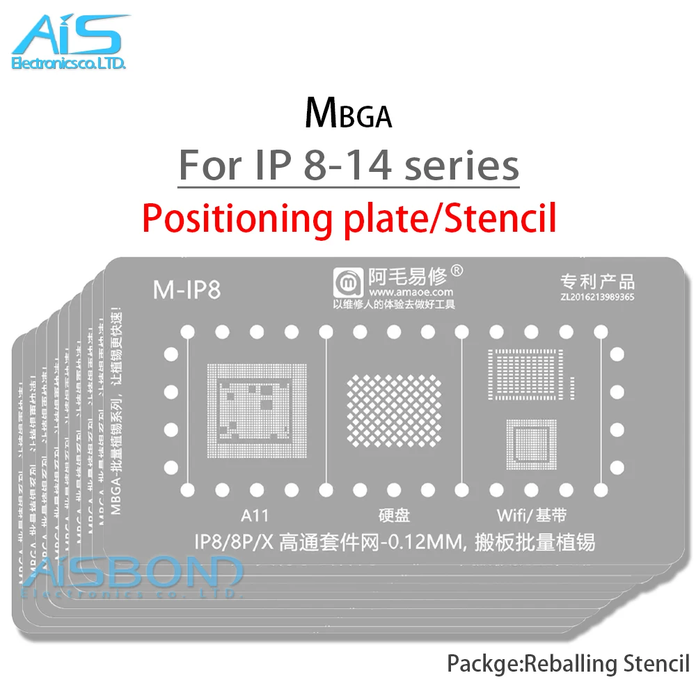 BGA Reballing Stencil Template Station per iPhone 7 8 X XS XR 11 12 13 14 Pro MAX Plus CPU WIFI RAM NAND A16 A15 A14 A13 A12 A11