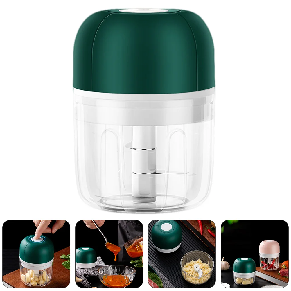 

1pc Electric Garlic Press Multi-Functional Vegetable Chopper USB Charging Green ABS Easy Clean Machine Washable for Baby