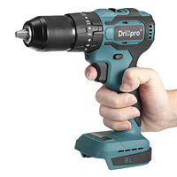 Drillpro 13mm Chuck Electric Impact Drill 20+3 Torque Brushless Rechargeable Screwdriver Handheld Power Tool for Makita 18V