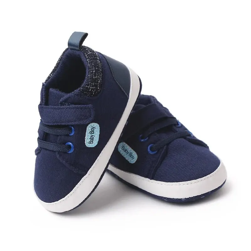 Scarpe da neonato Canvas High Top Casual suola morbida neonato Sport Walking 0-18 mesi