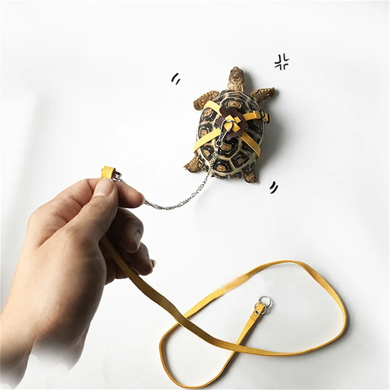 Adjustable Pet Harness Reptile Leash Turtle Gerbil Lizard Outdoor Training Soft Strap Anti-bite Multicolor Light Traction Rope