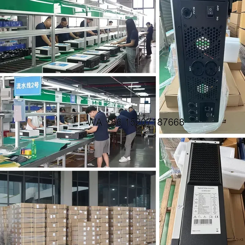 Wmwmnu for HMX 48V 6.5kW 220V 230V High Power String Inverter Built-in 160A MPPT Pure Sine Wave Hybrid Solar Inverter for