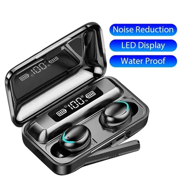 F9 Wireless Earphones LED Dislpaly Binaural TWS Wireless Bluetooth Headset Waterproof…