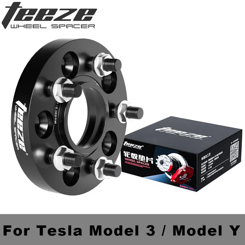Teeze PCD 5x114.3 CB 64.1mm 휠 스페이서 어댑터 슈트 테슬라 모델 3 Y M14x1.5 플랜지 1개