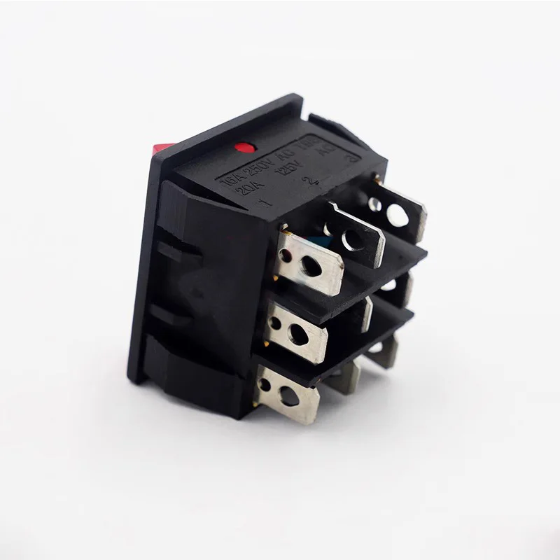KCD7 Ship type switch 9 pin 2 red with light rocker switch 16A250V high current power button switch