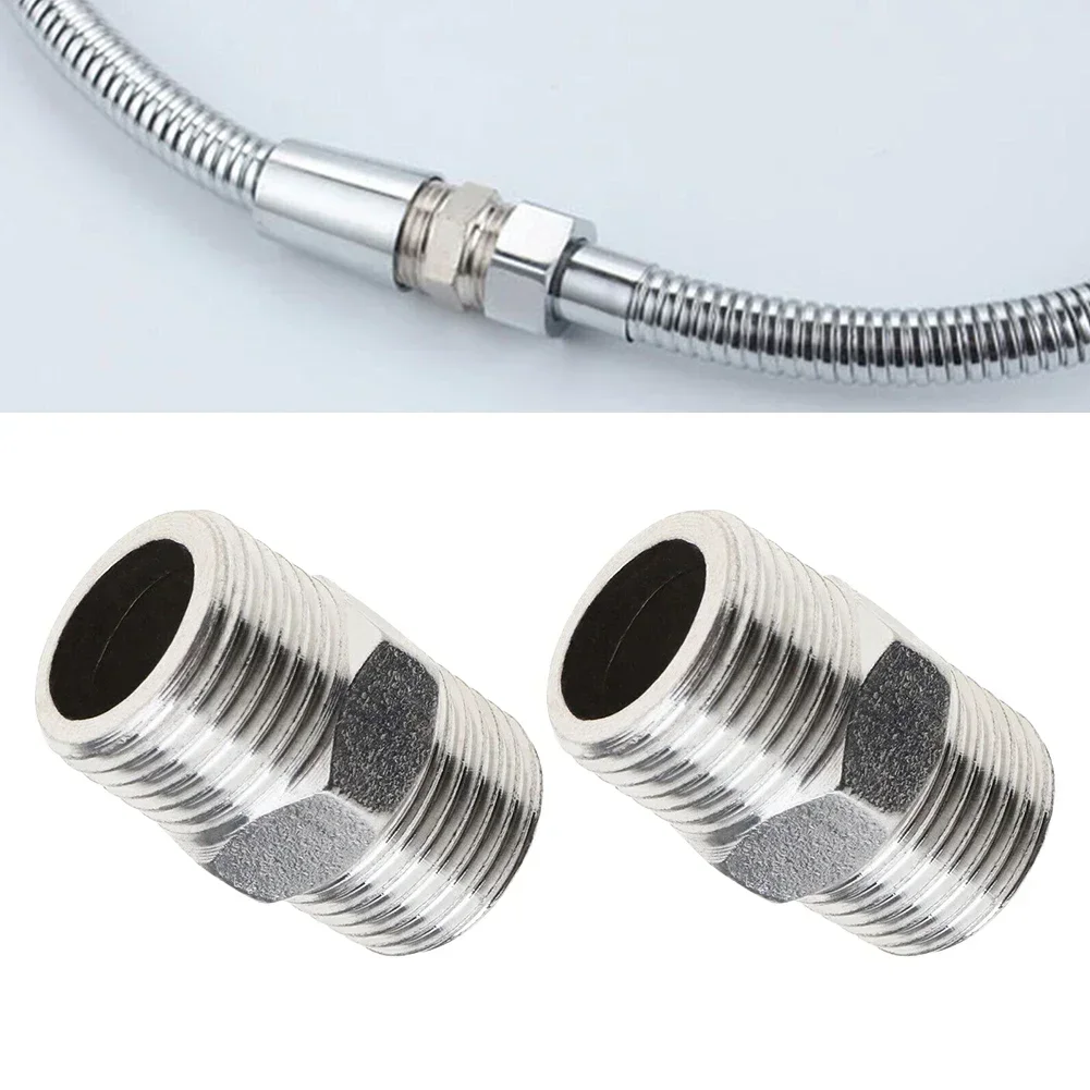 

2pcs Shower Hose Extension Pipe Universal Hose Extender Make Hose Longer Extend Bathroom Accessories