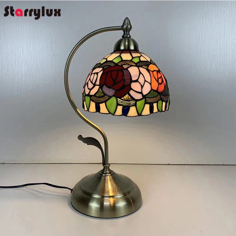 

American Country Vintage Alloy Table Lamp Bedroom Nightstand Warm Light for Study Modern Simple Decor
