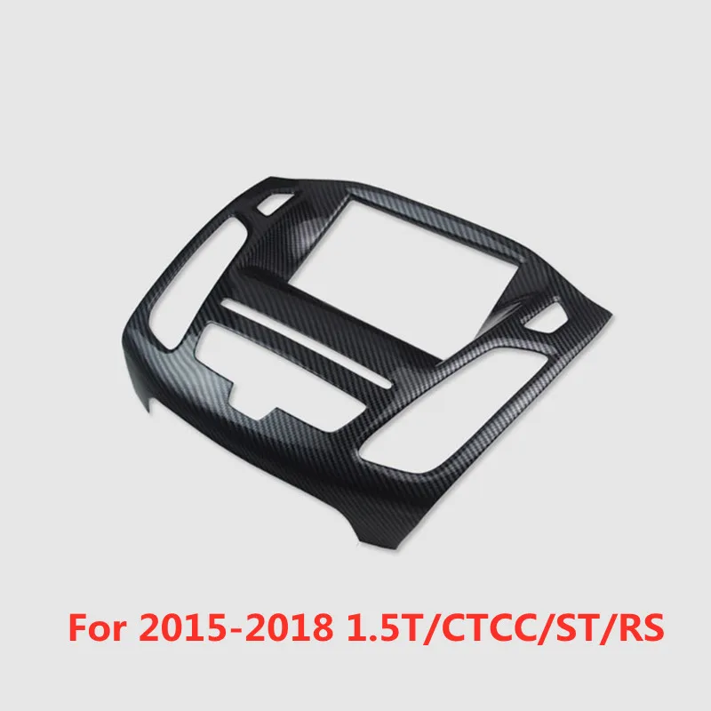 Carbon Fiber Printed Car Interior Styling Navigation Center Console Sticker Cover Moulding for Ford Focus 2015 2016 2017 2018