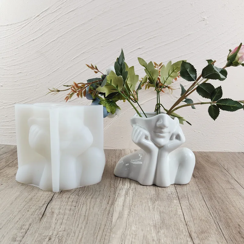 

Big Creative Body Vase Silicone Mold Scented Stone Ornaments Homemade Ashtray Flower Pot Pen Holder Handicraft Gift Homemade