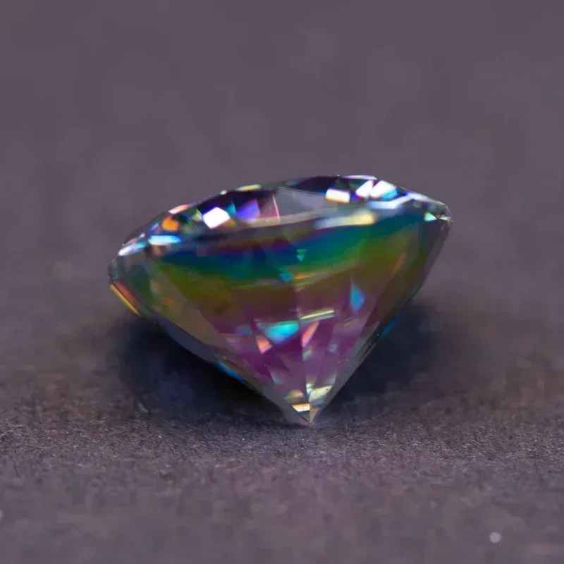 Moissanit-Stein, quadratische Kissenform, Regenbogen-Grün, VVS1, Edelstein-Charms-Perlen für DIY-Schmuckherstellung mit Zertifikat – Detail 11