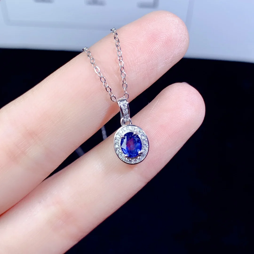 

Sapphire Necklace Christmas Pendant 925 Sterling Silver Ladies Gemstone 925 Silver Free Shipping Jewelry Certified Boutique