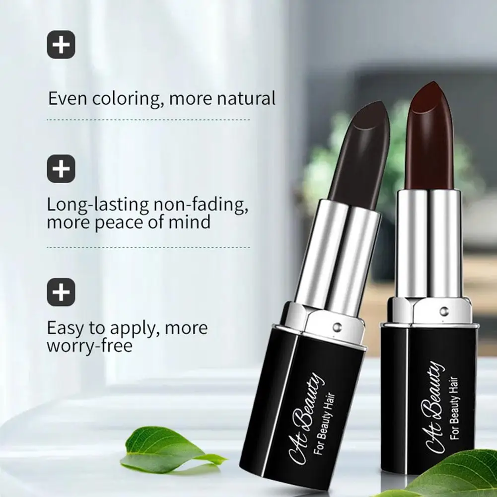 Disposable Lipstick-style Hair Colouring Stick - Non-fading Cover Up For White Hair - Achieve Instantly Young And Beautiful Hair