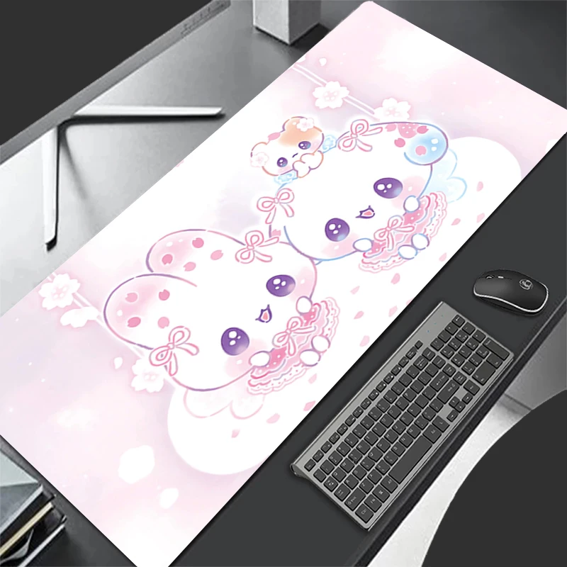 لوحة الماوس تصميم حصيرة مكتبية غير قابلة للانزلاق ملحقات أرنب الفراولة والألعاب حواف مخيطة للمنزل وللوحة ماوس الألعاب #3