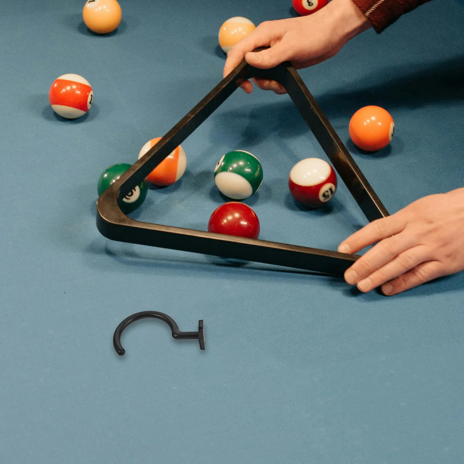 

Pool Table Hook Golden Metal Billiard Cue Rack Multi-function Snooker Accessories Space-saving Design Easy Installation Triangle