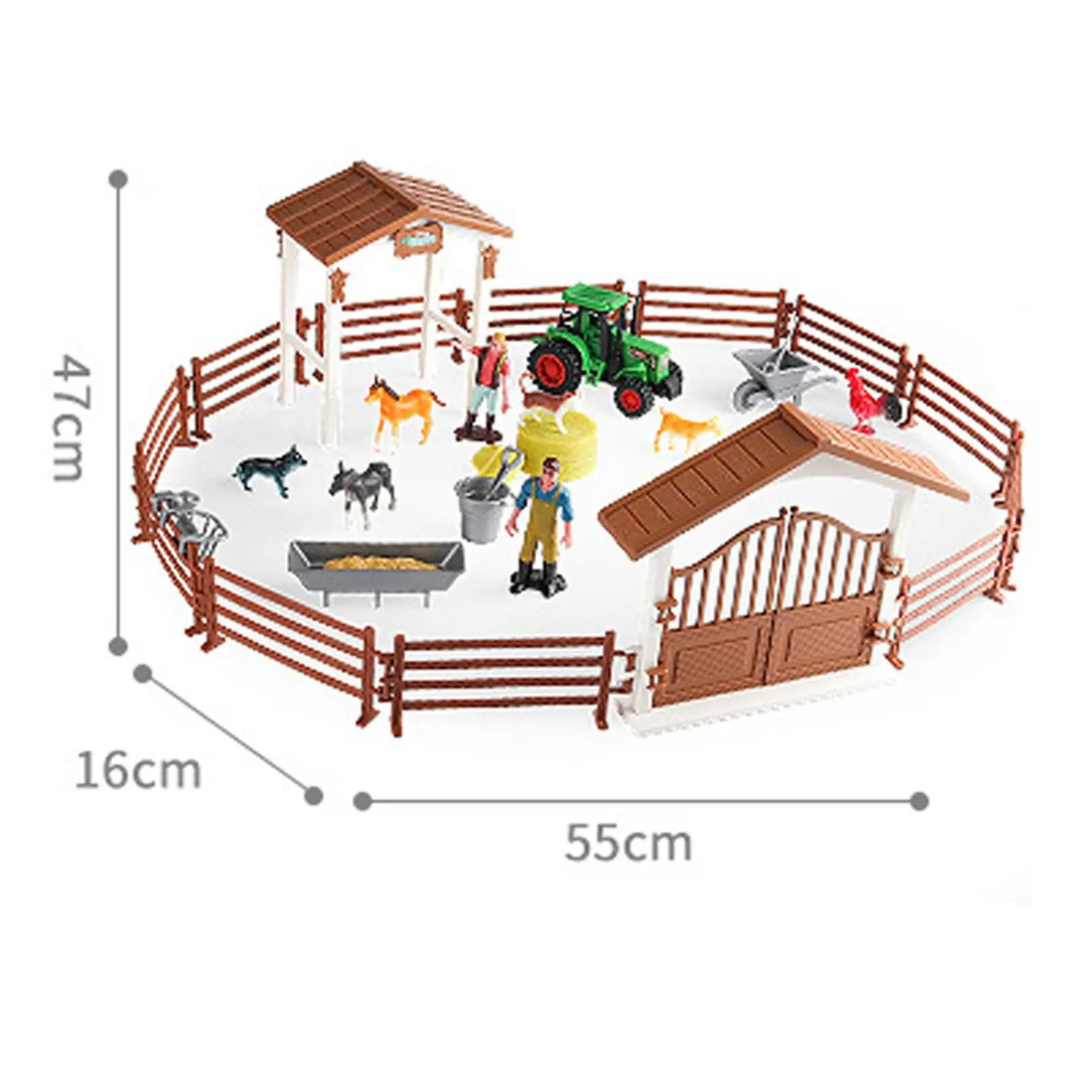 Barn Farm Animal Toys for Farm Toys Christmas Birthday Gift Fence Playset for Kids Boys Girls 3-12 Years Old