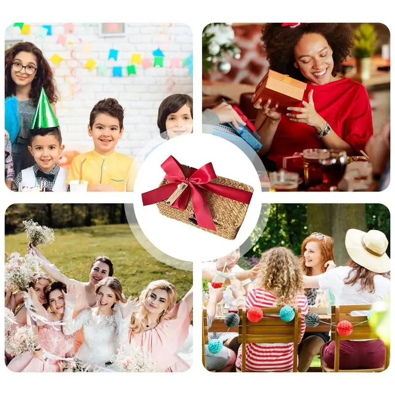 Mão Tecido Rattan Vime Cesta, Retangular Desktop Storage Box, Guarda-roupa e Prateleira