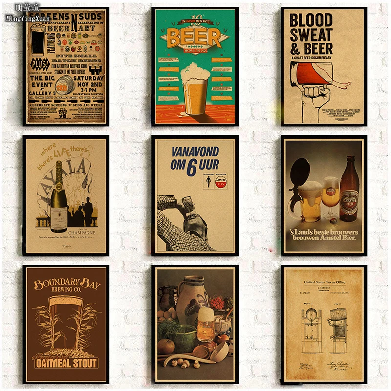 Collectible Vintage Wine - Vintage Beer Wine Drink Chart Collection
