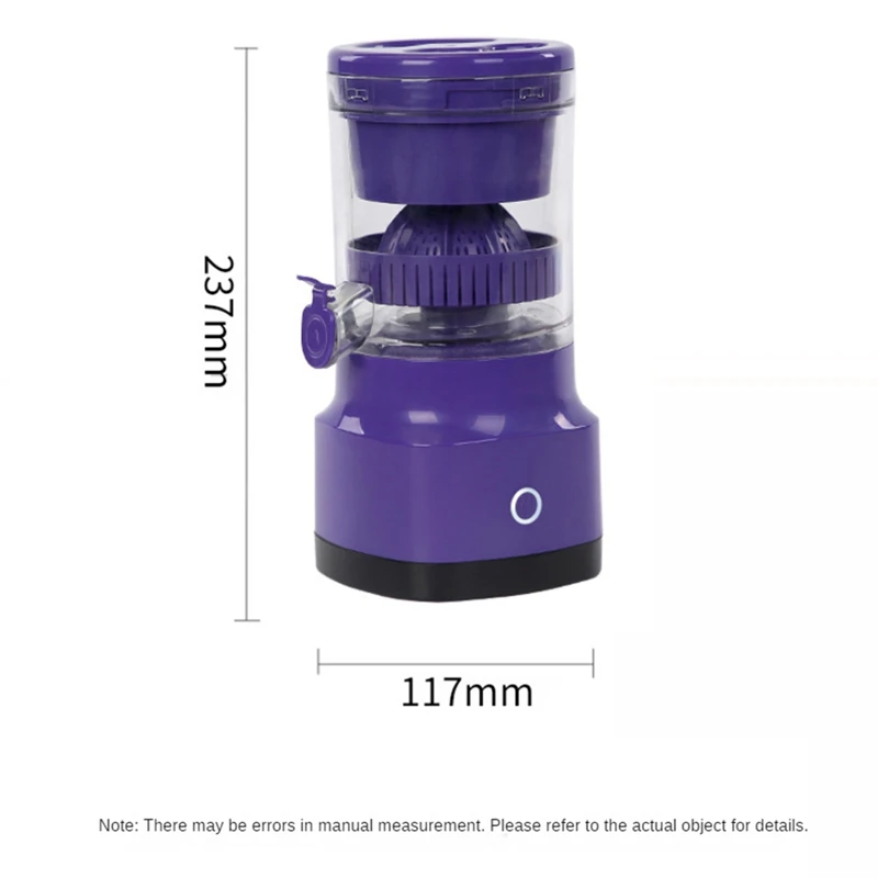 Mini exprimidor eléctrico portátil, extractor recargable por USB, licuadora de jugo de fruta, fabricante de jugo de naranja, hogar duradero