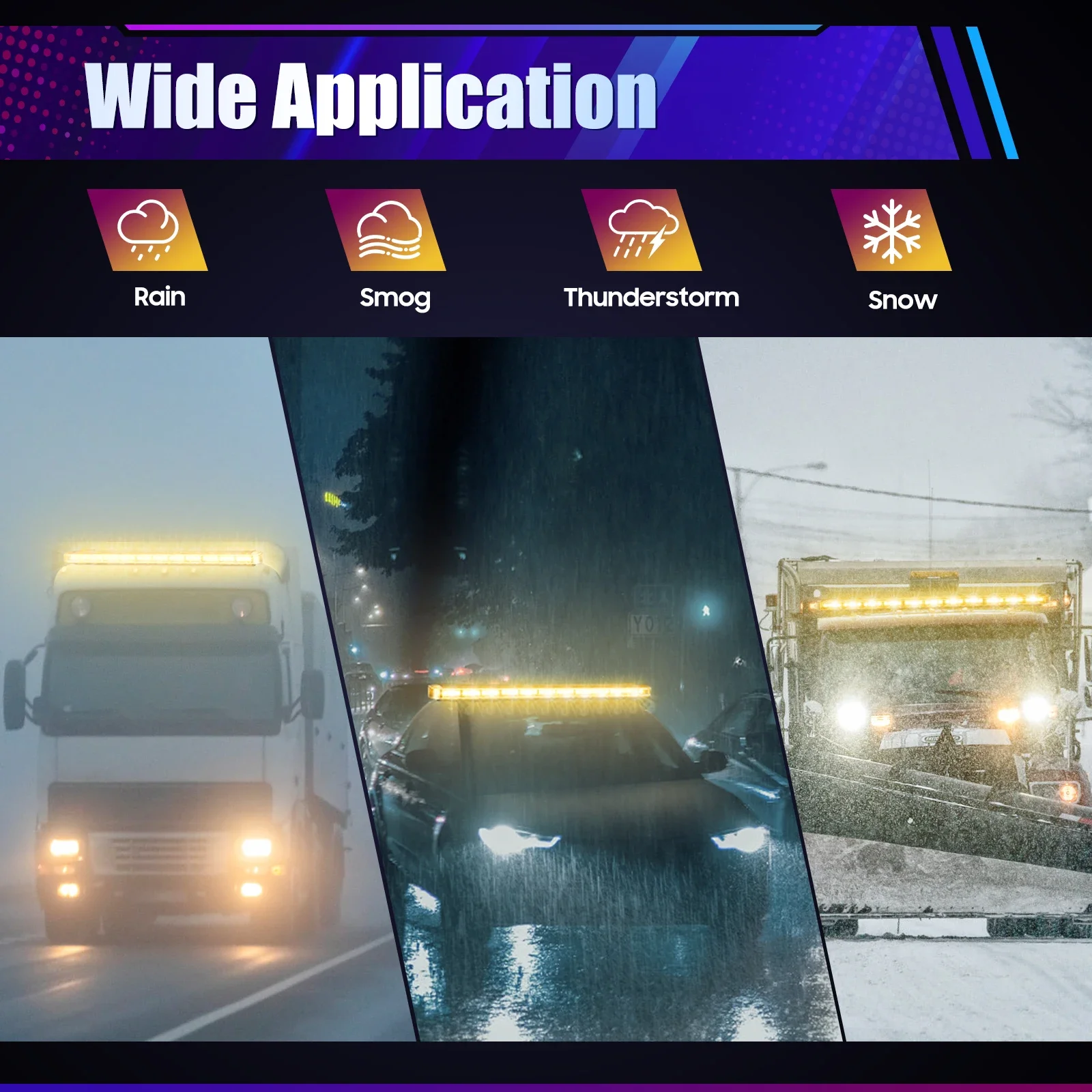 96 LED Barre Lumineuse Stroboscopique مزدوج الوجه Clignotant De Signization 1310 مللي متر Barre Lumineuse De Remorquage 96 واط Ac12-24V #6