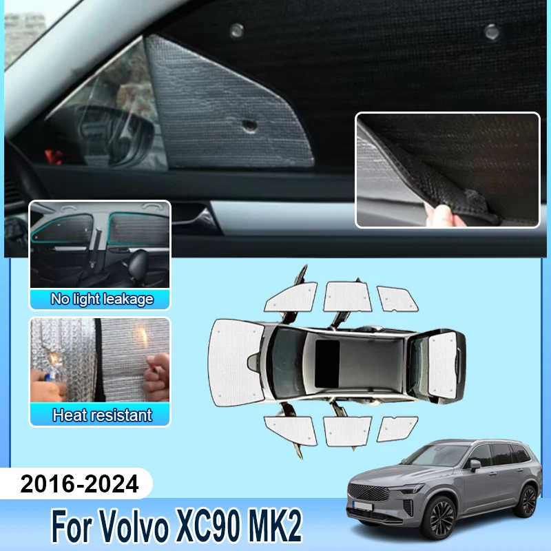 

Солнцезащитный козырек для Volvo XC90 CX 90 MK2 2016-2024: защита лобового стекла от УФ-излучения, аксессуары для автомобиля