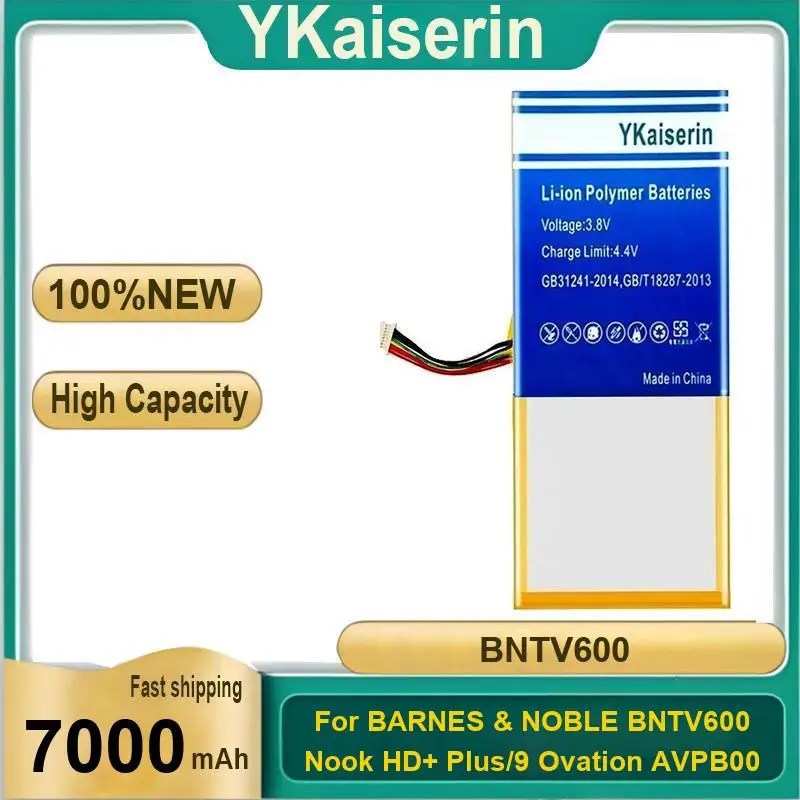 

Tablet Battery 7000Mah For Barnes & Noble BNTV600 Nook HD+ Plus HD+9 Ovation AVPB00 AVPB002-A110-01 GB-S02-308594-0100