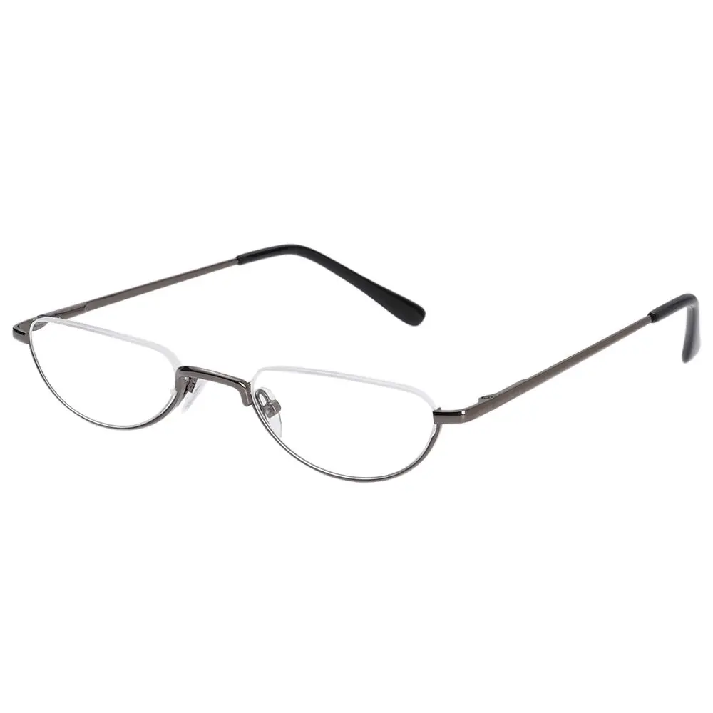 1Pc Small Half-frame Reading Glasses Ultra Light Spring Legs Portable Personality Glasses Fashion Presbyopic Glasses Unisex