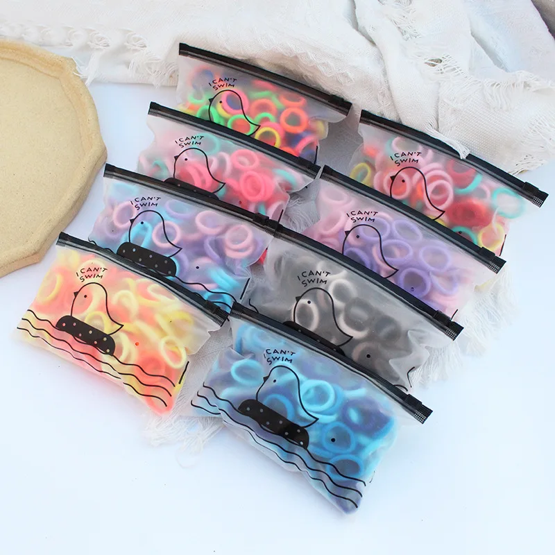 50/100Pcs Women Girls Colorful Polyester Elastic Hair Bands Ponytail Holder Rubber Bands Headband Kids Sweet Hair Accessories