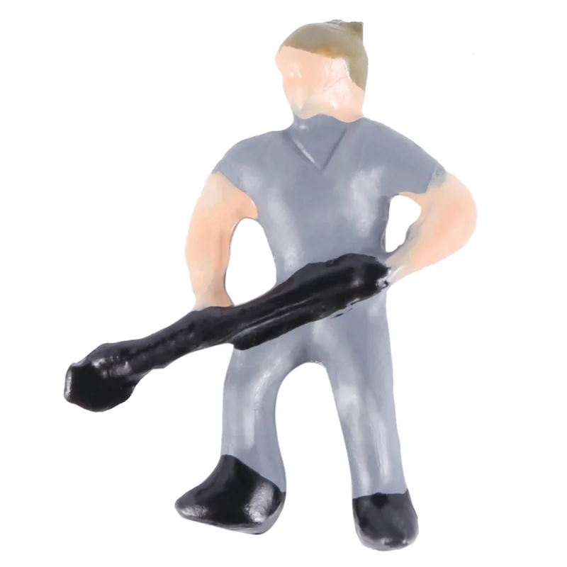WOWFU-125Pcs Figuras 1:87 Figuras pintadas Miniaturas de trabajadores ferroviarios con cubo y escalera