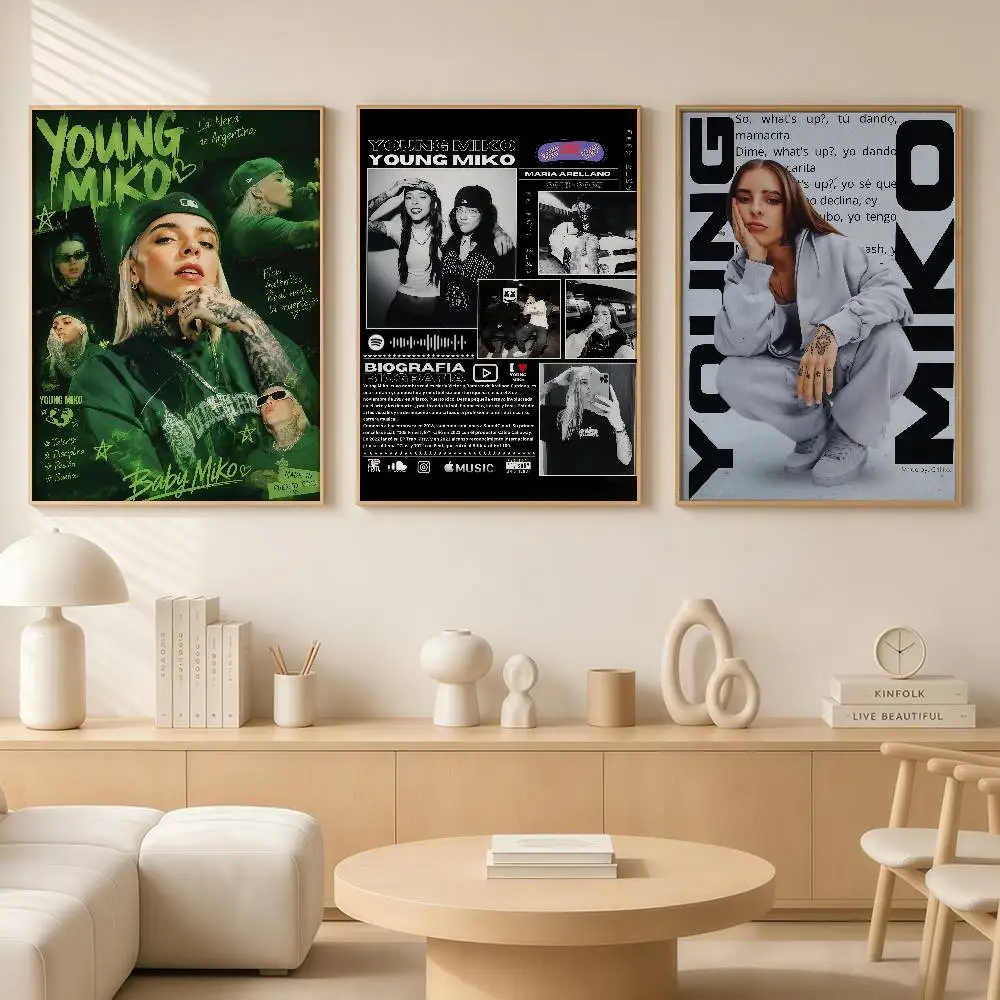 Singer Young Miko Posters Wall Art Retro Painting Home Room Cafe Club Dorm Wall Decor