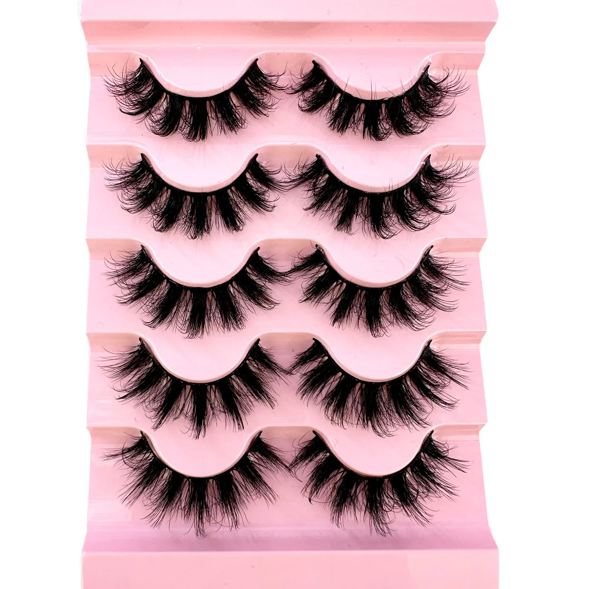 5Pairs Cat Eye Wimpers 3D Natuurlijke Valse Wimpers Pluizige Zachte Cross Nep Wimpers Natuurlijke Faux Cils Make Wimpers Extension