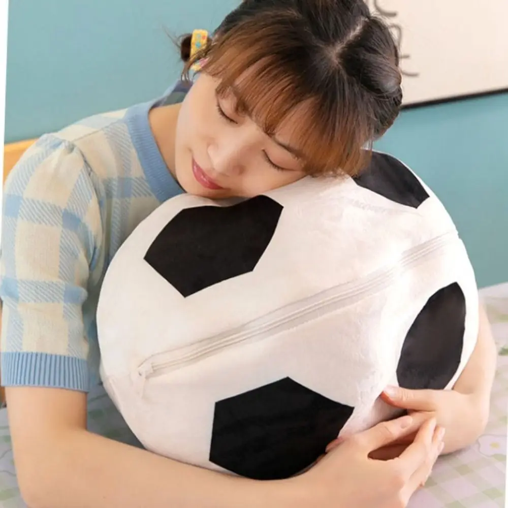 Reißverschluss Fußball Hund PP Baumwolle Flauschiger Welpe Verwandeln Sie sich in ein Kissen Cartoon Schönes Fußballförmiges Kissen Baby Kleinkinder
