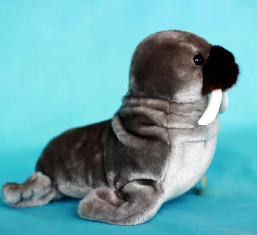 new cute plush gray walrus toy high quality walrus doll about 28cm